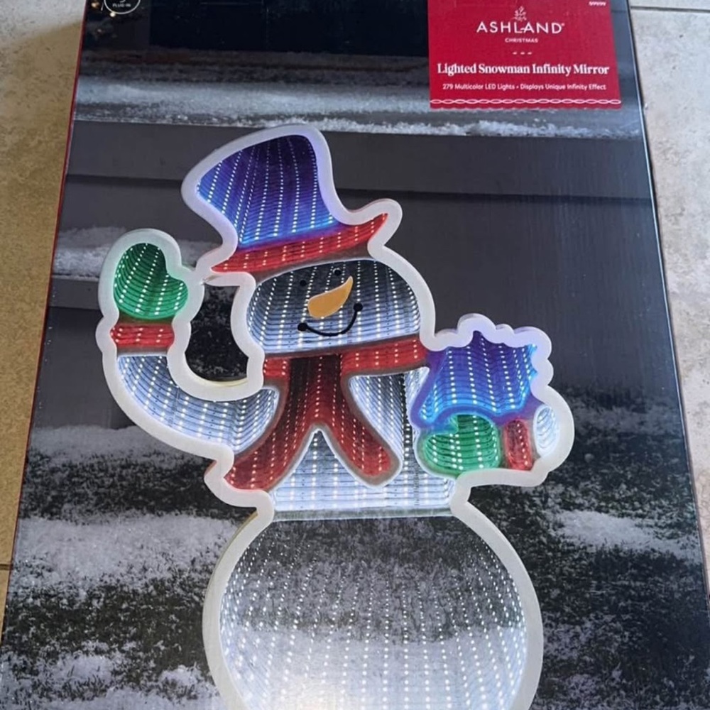 Ashland LED Snowman Mirror with Festive Colors Christmas decor